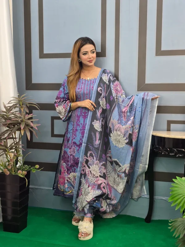 Pakistani Inspired Cotton Lawn - Image 4