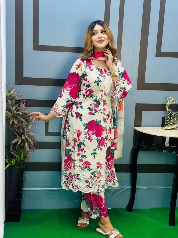 Unstiched Shipli Embroidery Three Piece