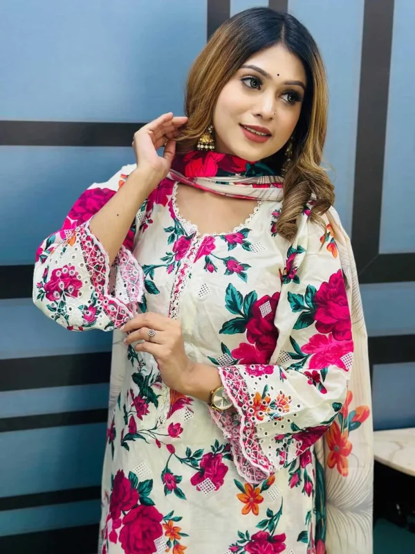 Unstiched Shipli Embroidery Three Piece - Image 2